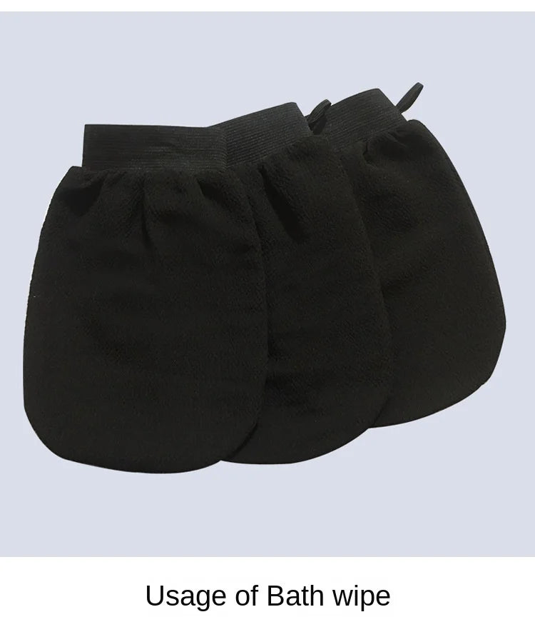 Single Piece Black Bath Towel Gloves Medium Sand Single Layer Double-Sided Massage Bath Towel Back Rub Bath Towel Exfoliate Dead Skin