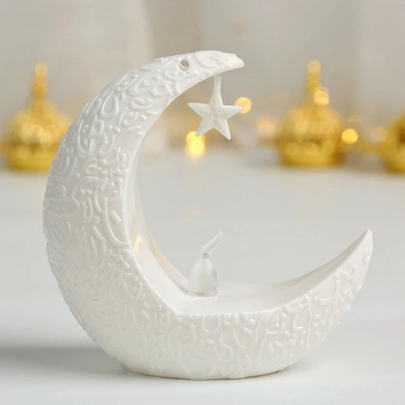 Ramadan Led Candlestick Star Moon Light Ornaments Eid Mubarak Home Decoration Islamic Muslim Party Gift Ramadan  2025