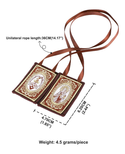 Catolicos Lady of Mount Carmel Medal Scapular Immaculate Heart Escapularios Necklace Brown Religious Devotional Gift
