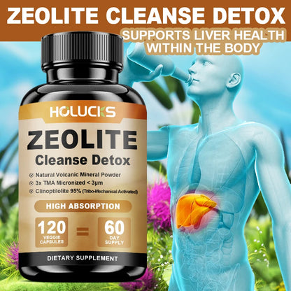 Zeolite Cleanse Detox Supplement, Supports Kidney Repair, Full Body, Liver & Colon Detox, for Mental Clarity & Focus