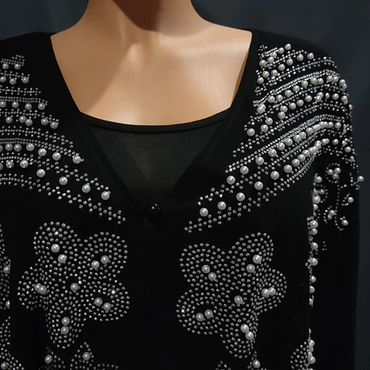 Elegant Moroccan Kaftan Set – 2 Piece Chiffon Abaya Dress