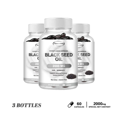 Black Seed Oil - Promotes Overall Health, Strengthens The Immune System, Relieves Indigestion, Antioxidant Properties, Non-GMO