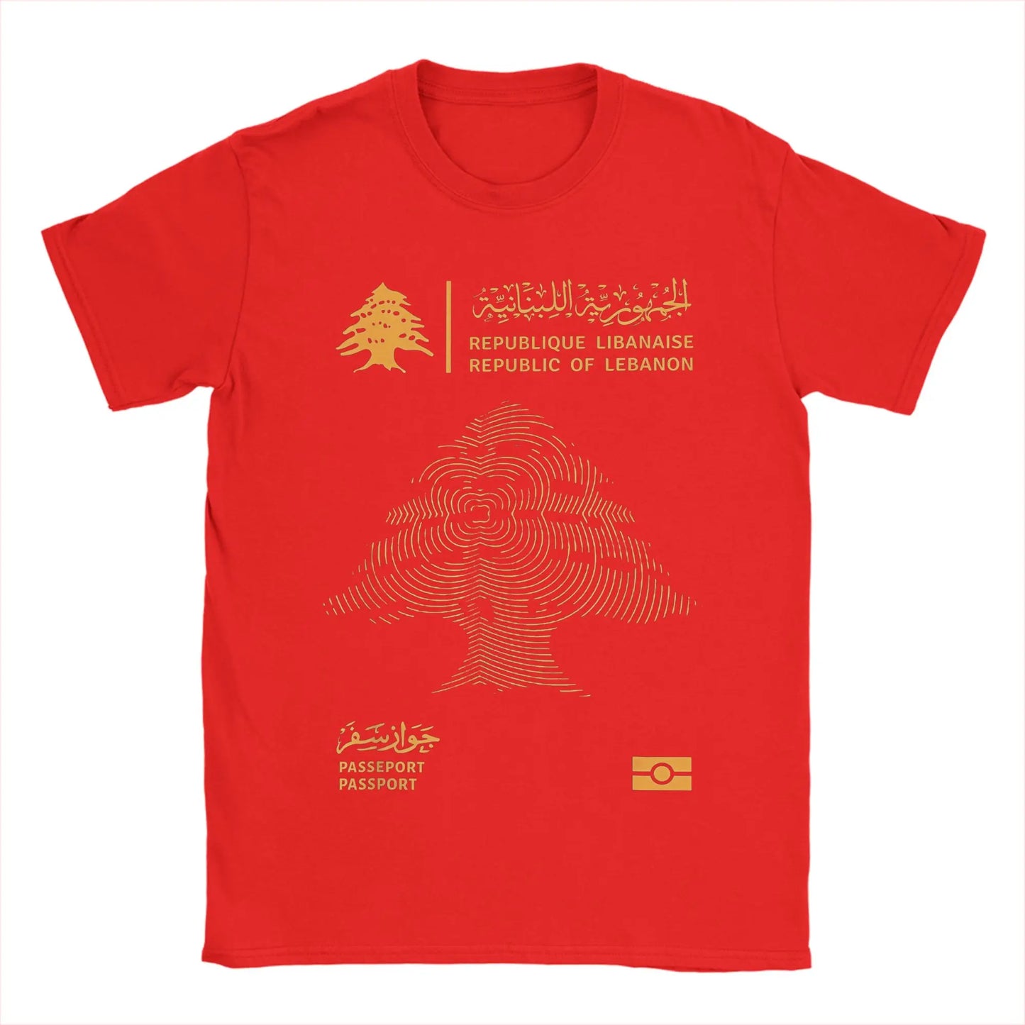 Lebanese Lebanon Passport Flag Men T Shirt  Vintage Tee Shirt Short Sleeve Round Neck T-Shirt Pure Cotton New Arrival Clothes