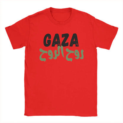 Gaza T Shirt for Men Cotton Humorous T-Shirt Round Collar  Tee Shirt Short Sleeve Clothing Birthday Gift