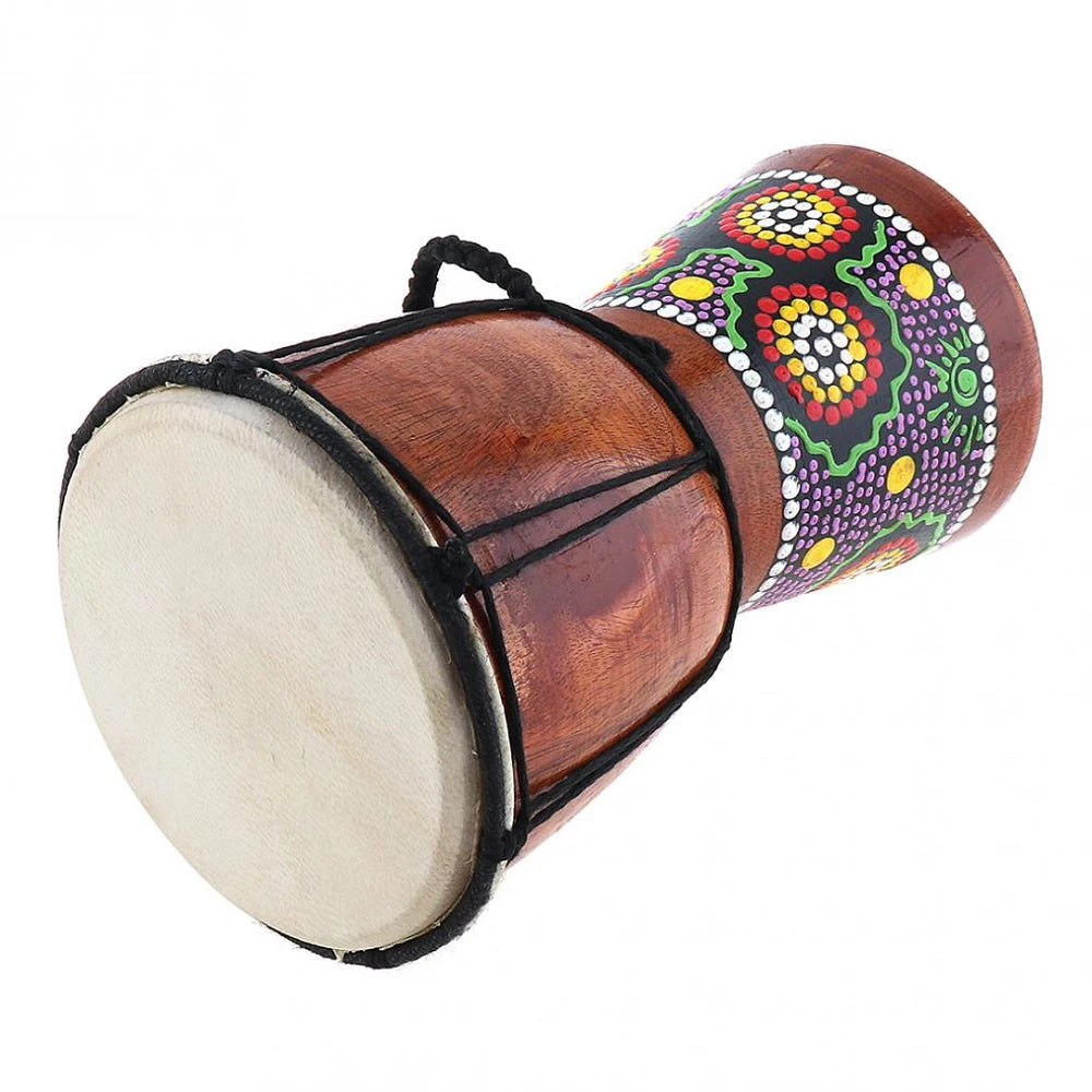 6in African Djembe Drum Hand-Carved -Wood Goat-Skin Traditional African Musical Instrument African Djembe Hand-Carved Drum