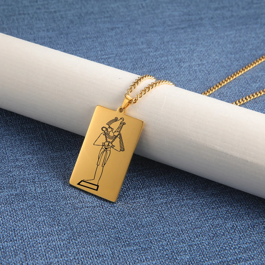 Ancient Egyptian Heritage Pendant – Stainless Steel Necklace of the Pharaohs