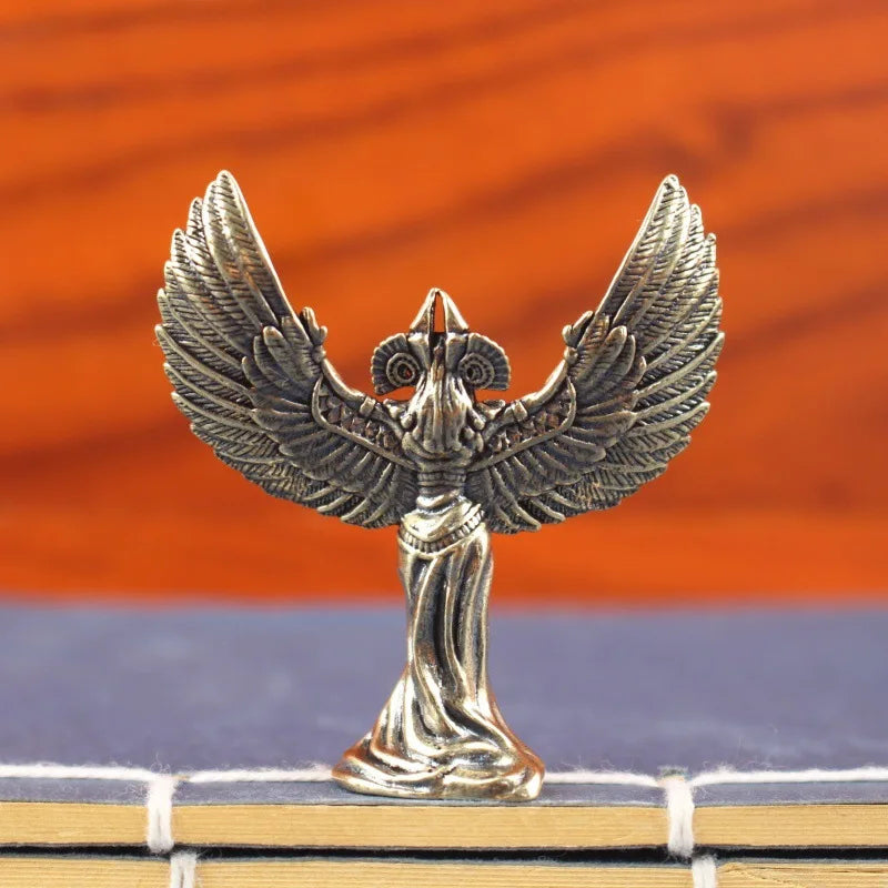 Egyptian Winged Goddess Statue – Metal Handicraft Desk Ornament