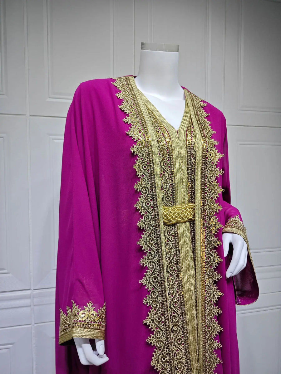 Eid Grace – 2-Piece Lace-Up Cardigan Set for the Muslim Woman