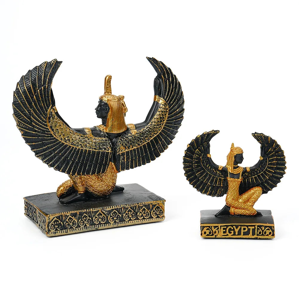 Isis Winged Goddess Resin Figurine – Egyptian Handicraft, Mother of Horus Decor