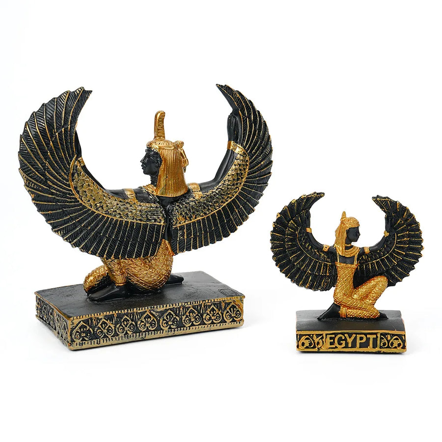 Isis Winged Goddess Resin Figurine – Egyptian Handicraft, Mother of Horus Decor