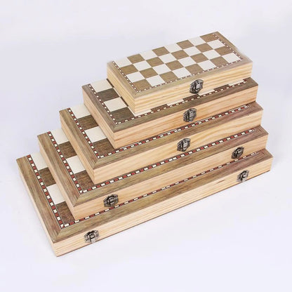 Portable International Chess / Checkers / Backgammon 3 in 1 Set with Foldable