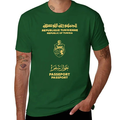 Tunisia Tunisian passport T-Shirt Short sleeve tee boys animal print T-shirt men mens designer clothes new in tops & tees manga