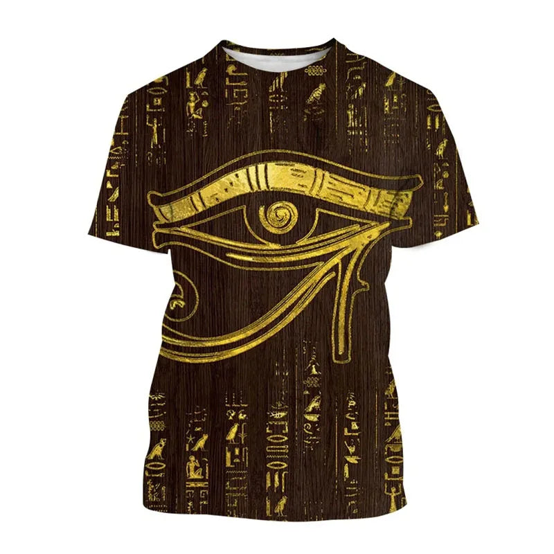 Anubis 3D T-Shirt – Ancient Egyptian Pharaoh Eye Print, Unisex Harajuku Streetwear