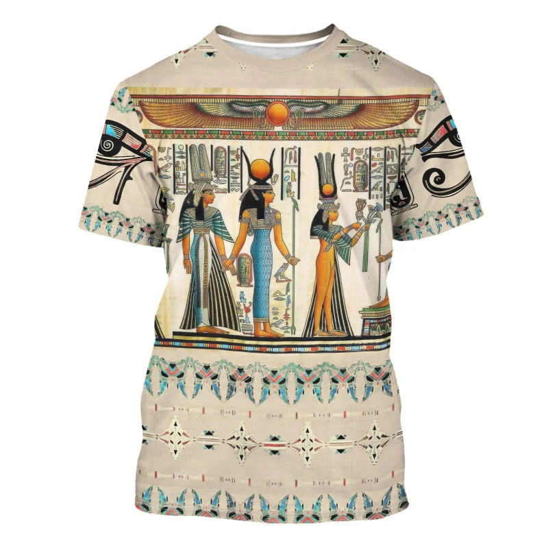 3D Pharaoh Graphic T-Shirt – Summer Egyptian Print, Unisex Casual Street Tee