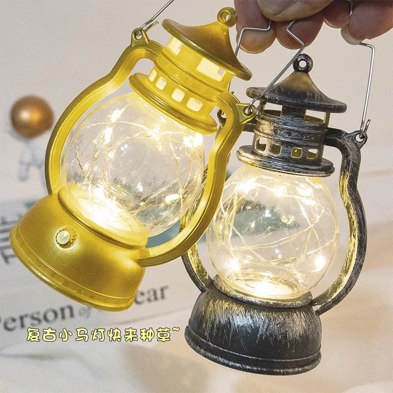 Candle Holders lantern for Table Retro Flameless Lamp Desktop Candlestick Chandelier Christmas New Year Home Decor