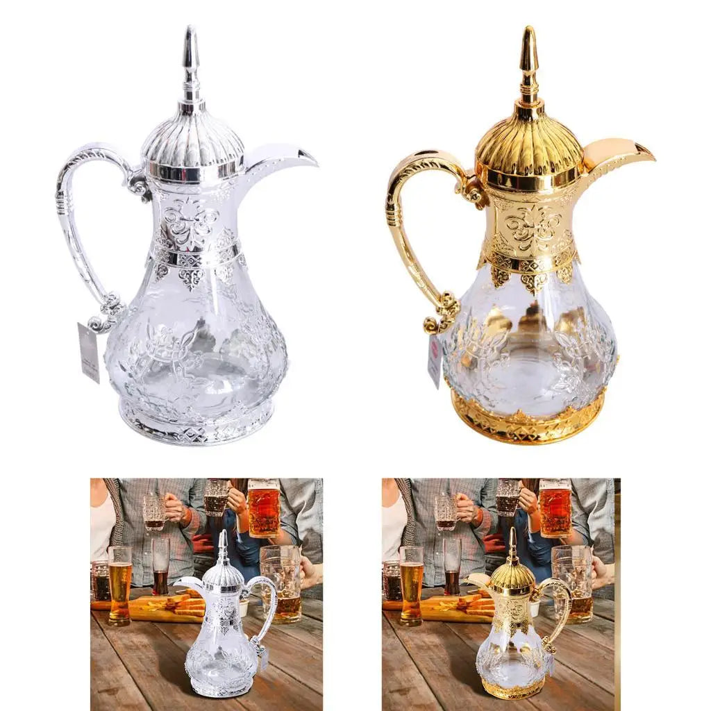 Arabic Glass Coffee Carafe – 1600ml Versatile Teapot for Eid, Travel & Gatherings