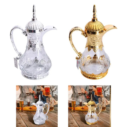 Arabic Glass Coffee Carafe – 1600ml Versatile Teapot for Eid, Travel & Gatherings
