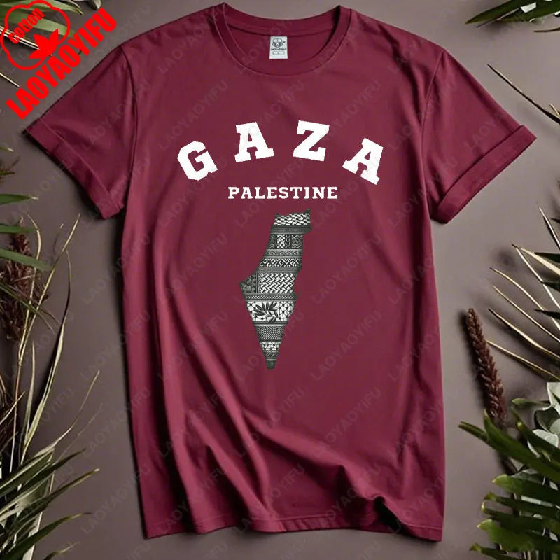 Harajuku Gaza P-Palestine Unisex T-Shirt Activist Statement Shirt Festival Apparel Loose Casual Comfort Cotton Short-sleeve Tees