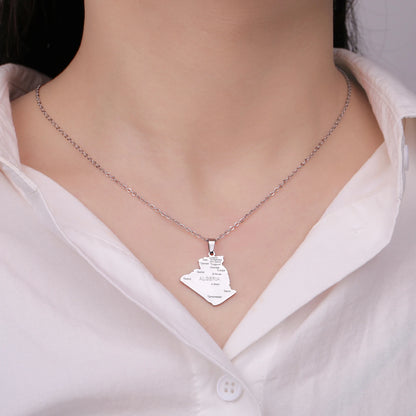 Kkjoy Fashion Stainless Steel Gold Color Map of ALGERIA Pendant Necklace For Women Men Map Design Hip Hop Jewelry Gift Wholesale