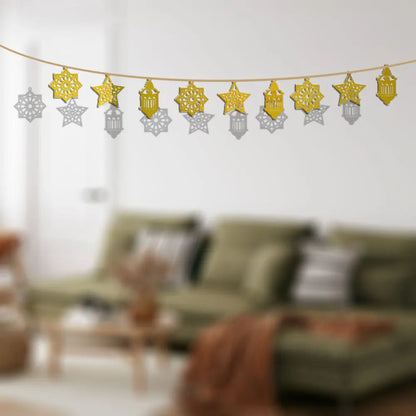 Eid Mubarak Hanging Decoration Acrylic Ramadan Moon Star Lantern Pendant Eid Mubarak Decoration 2026 Eid Party Ornament for Home
