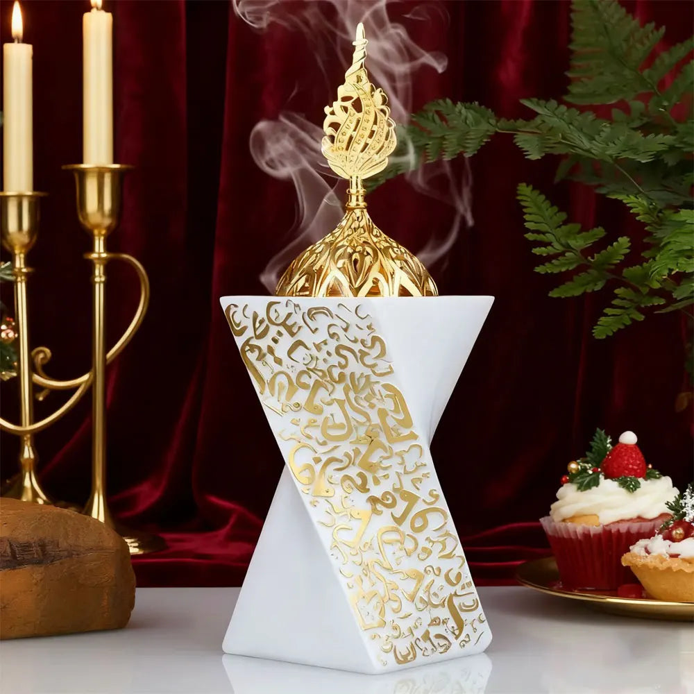 Resin Aromatherapy Stove Luxury Ramadan Decor Rotating Square Craft - Muslim Style Bakhoor Burner & Aromatherapy Diffuser