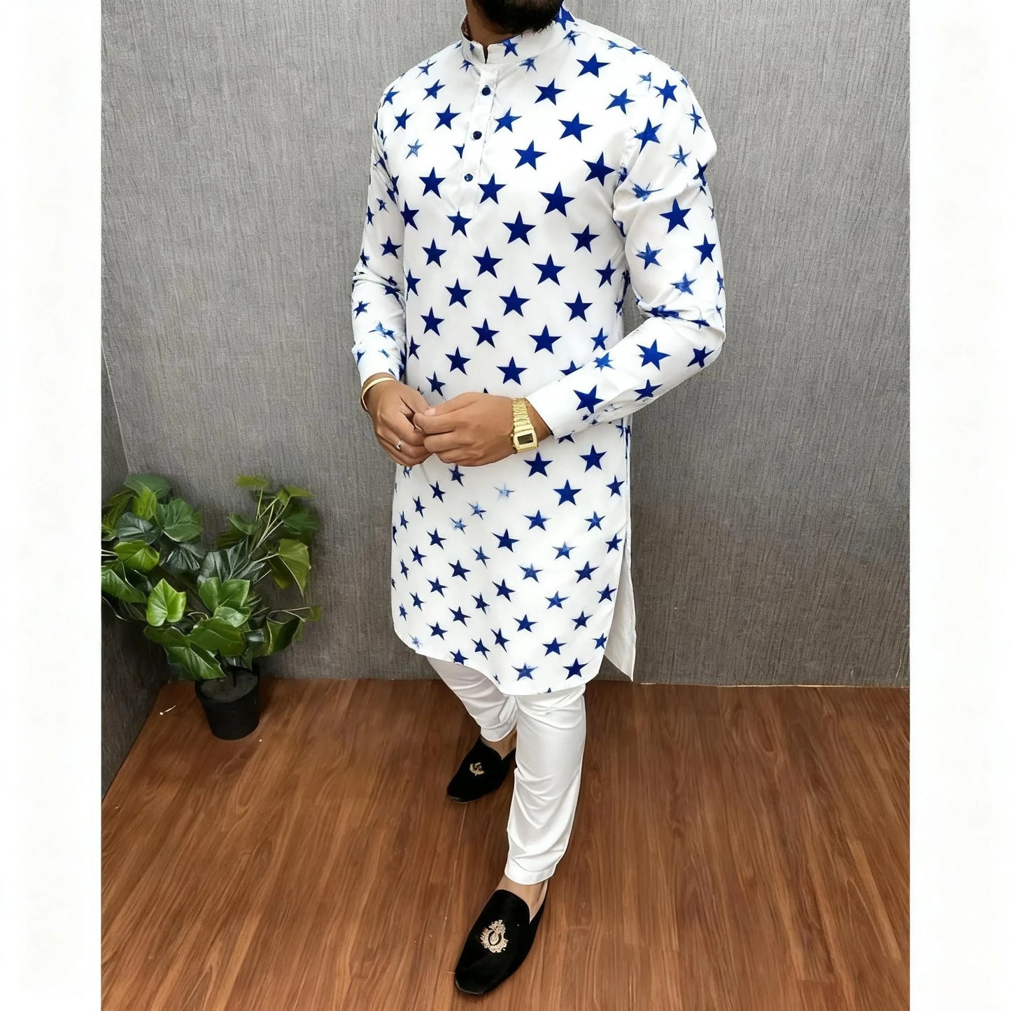 Longline White Shirts Muslim Men Prayers Clothes Luxury African Style Bronzing Vestido Arabe Para Hombre Tenue Marocaine Homme