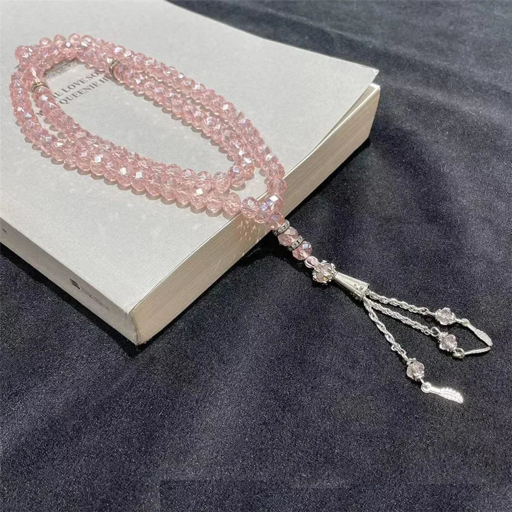 Islamic Tasbih Muslim Rosary Beads Glass 99 Prayer Rosary For Men Bracelet Natural Stone Handmade Turkey Ramadan Chains Pendant