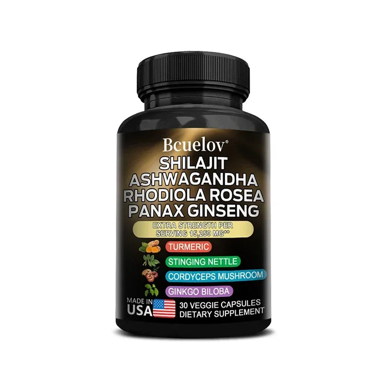 The Himalayan 8-in-1 – Pure Shilajit Capsules with Ashwagandha & Ginseng