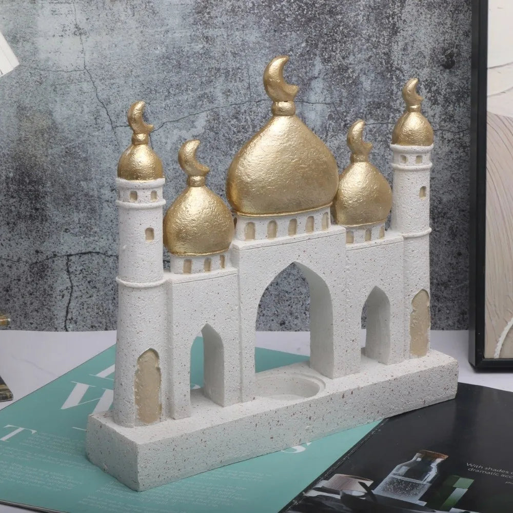 Middle Eastern Style Resin Statue Decor Kaaba Dome Castle House Mosque Islamic Desktop Ornament Islamic Theme Ramadan Muslim