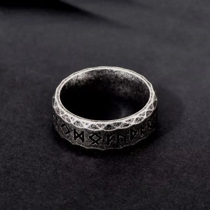 Punk Vintage Viking Runes Stainless Steel Rings Gothic Retro Men's Jewelry Fashion Norse Mythology Steel Ring For Gift Wholesale