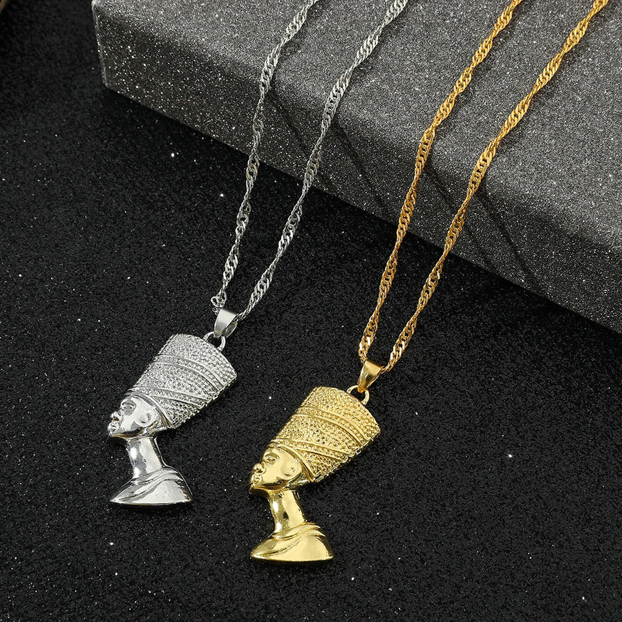 Retro Pharaoh Head Pendant – Hip-Hop Egyptian Necklace for Men & Women