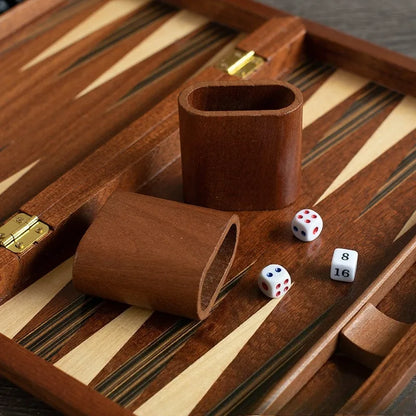 Solid Wood Backgammon Set Educational Family Board Game Leisure Entertainment