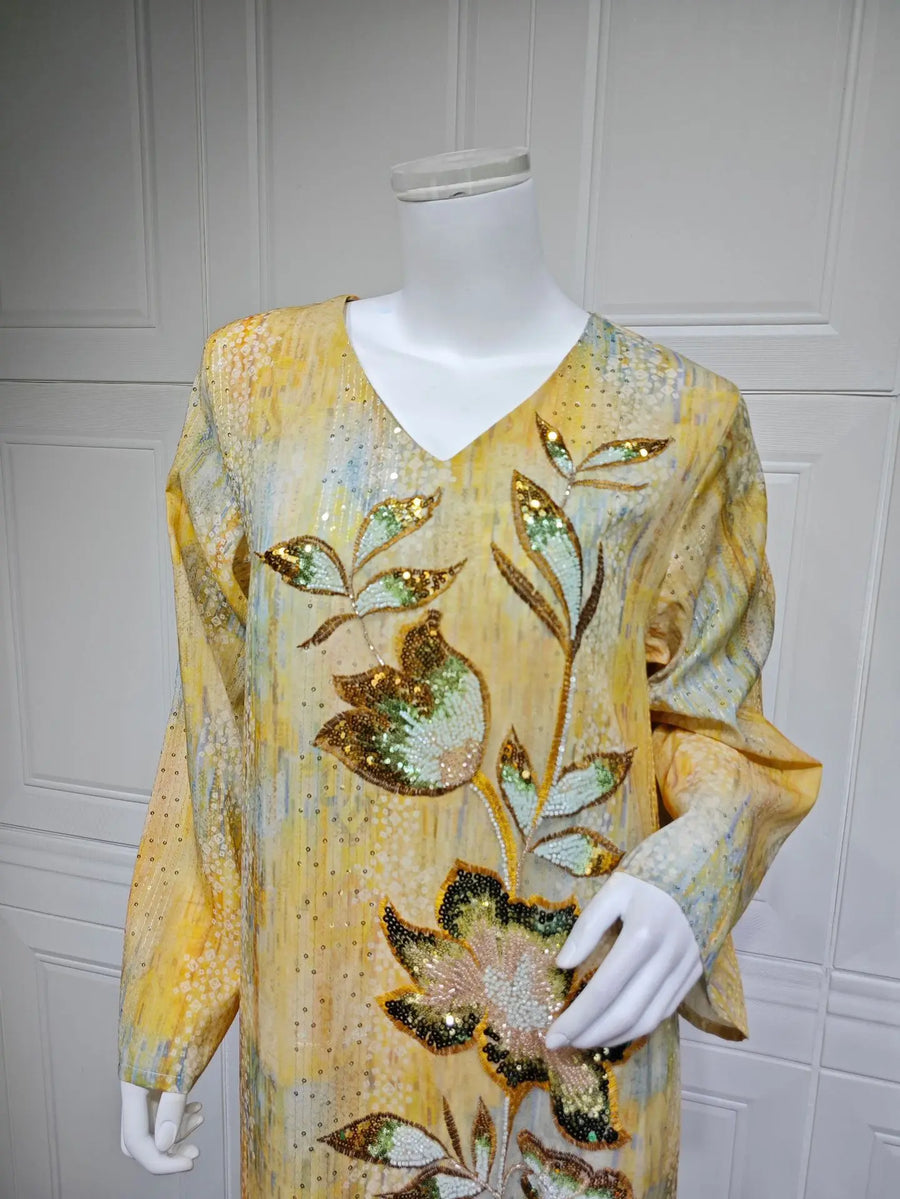 Flowers of Light – The Sequined Eid Djellaba for the Muslim Woman in America