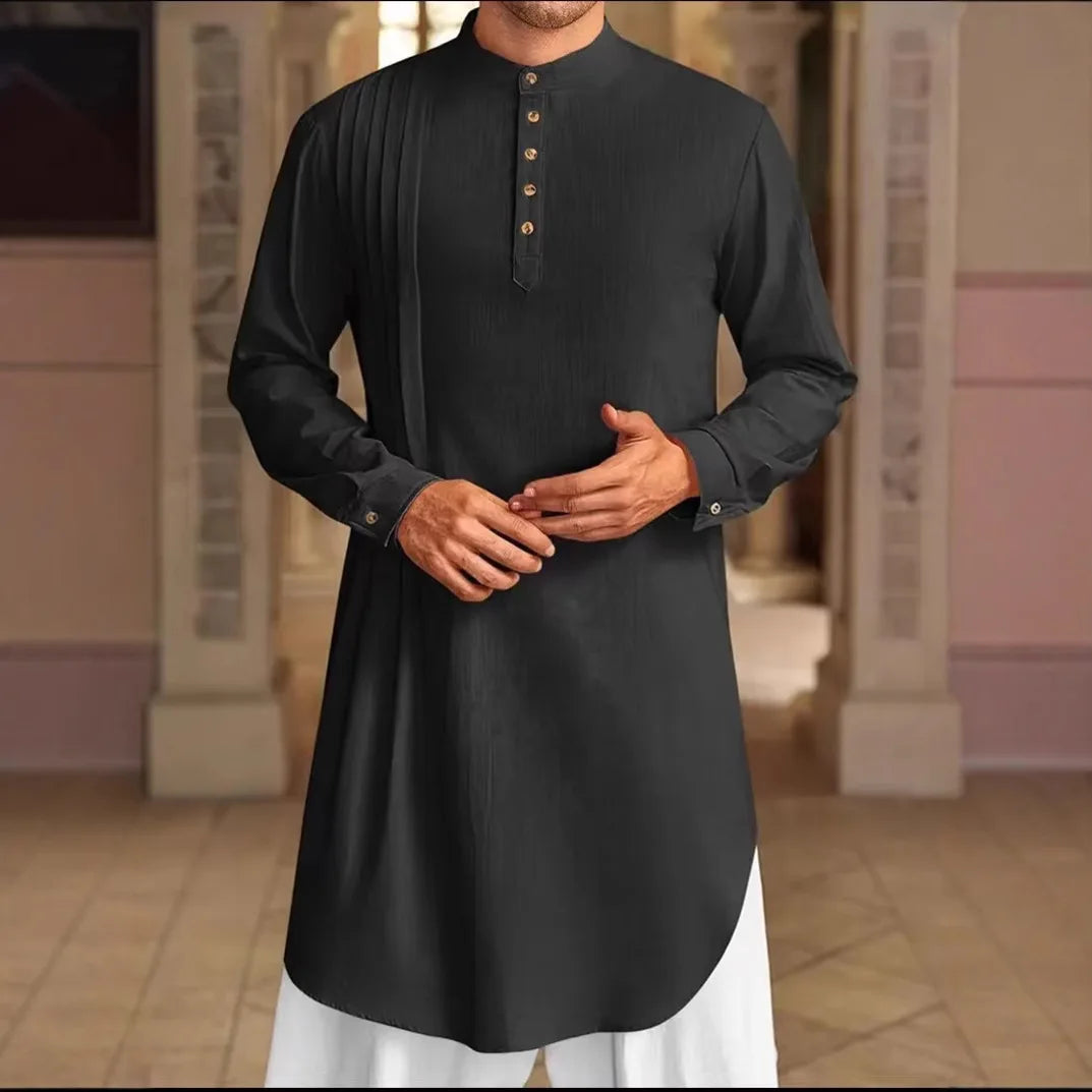 Men Long Robe Dishdasha Jubba Thobe Eid Muslim Kimono Modest Islamic Dubai Saudi Abayas Prayer Kaftan Ramadan Morocco Abaya