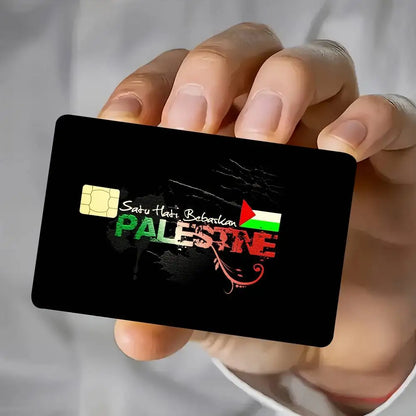 Palestine Flag Card Stickers Waterproof Film skin Cover 4PCS Credit Card stickers Debit Front Decoration Bank Subway Pass