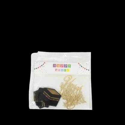 Muslim Umrah Mubarak 6pcs Topper Set in Gold, Great for Ramadan Cake and Cupcake Decorations