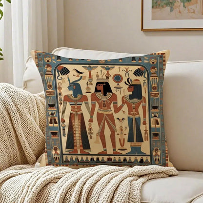Pharaoh Cushion Cover – Egyptian Art Pillowcase, Anti-Dustmite Sofa Decor