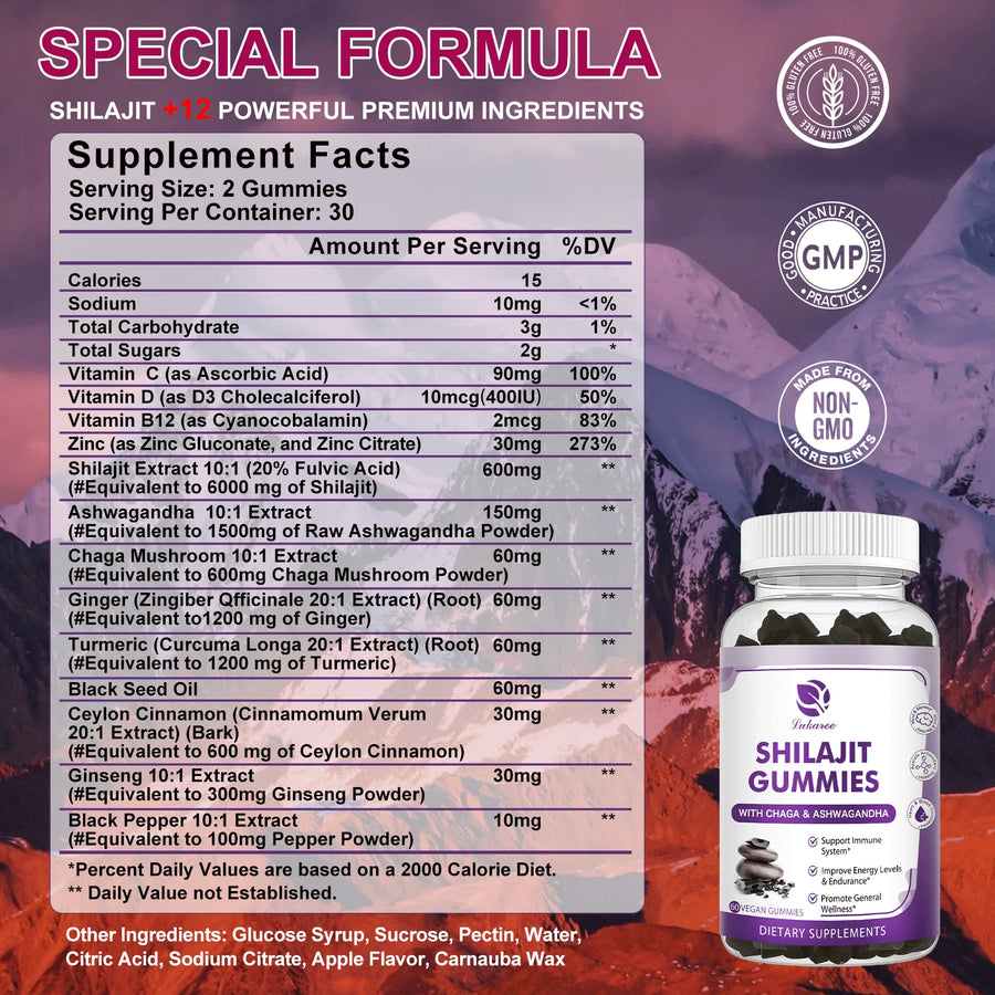 The Himalayan Gummy – 13-in-1 Pure Shilajit Supplement for Brain & Energy