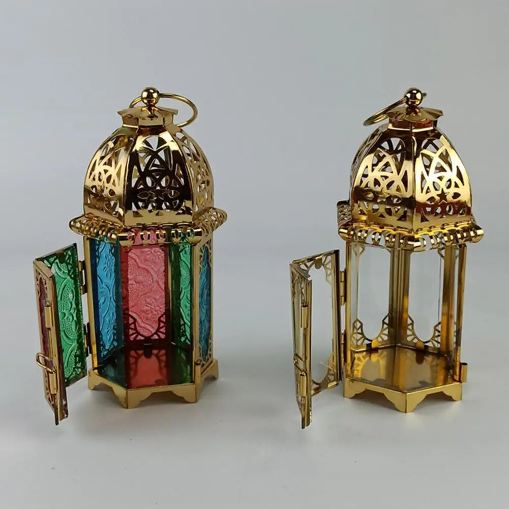 Moroccan European Wind Candlestick Lamp Stand Candle Holder Candlestick Desktop Candlelight Decoration Living Room Tealight