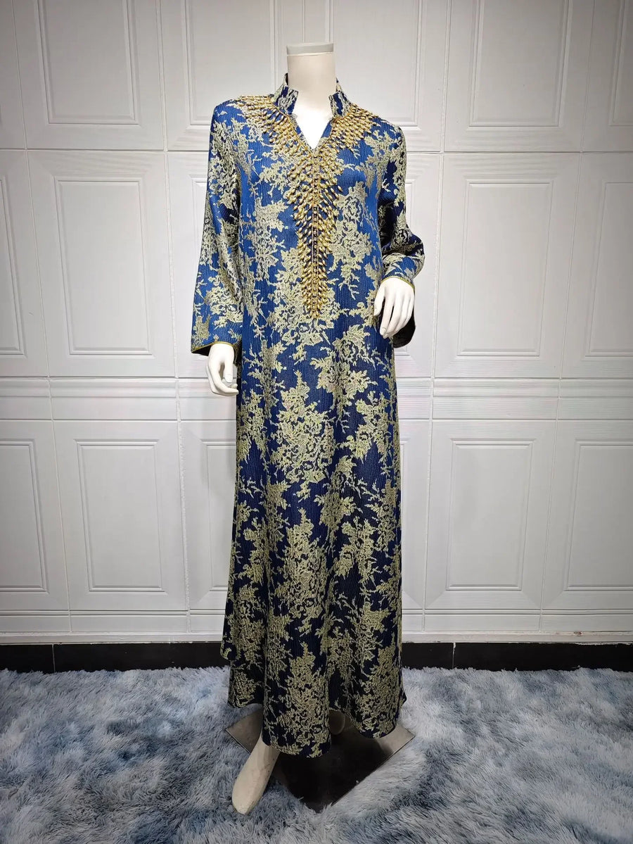 Eid Radiance – Beaded Collar Abaya for the Arab Woman in America