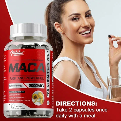 Maca Root Capsules - To Support Energy, Endurance and Performance, Builds Muscle and Strength
