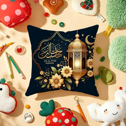Ramadan Islamic Eid Muslim Halal Cushion Cover Plush Fabric Soft  Printed Sofa Warm Winter Home Gift Pillow Cover