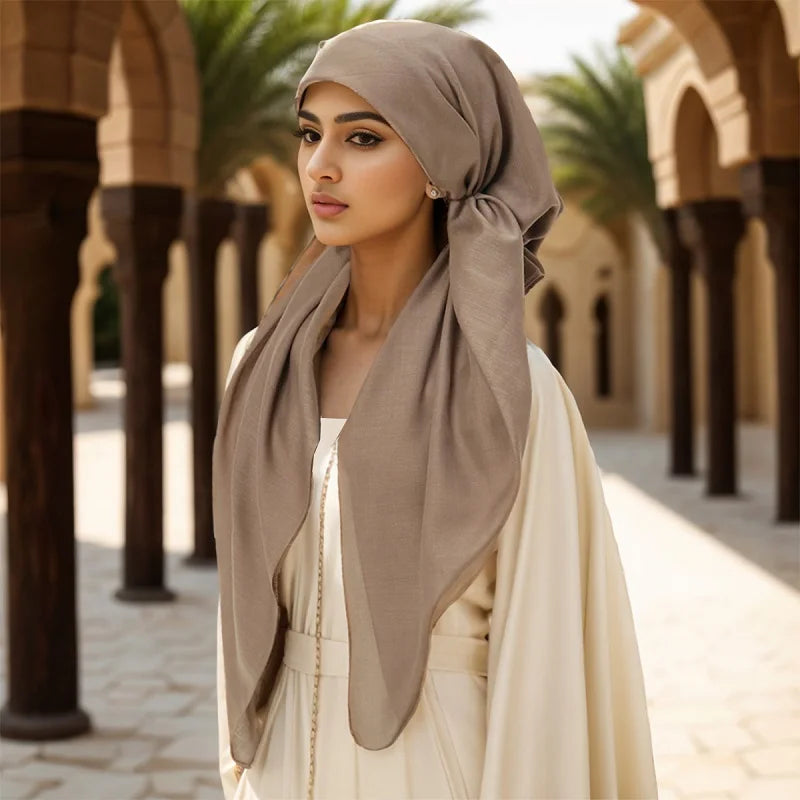 Wholesale Cotton Instant Muslim Hijab Inner Wrap Undercap Triangle Scarf Hijab Plain Islamic Turban Bonnet Soft Headband Hat