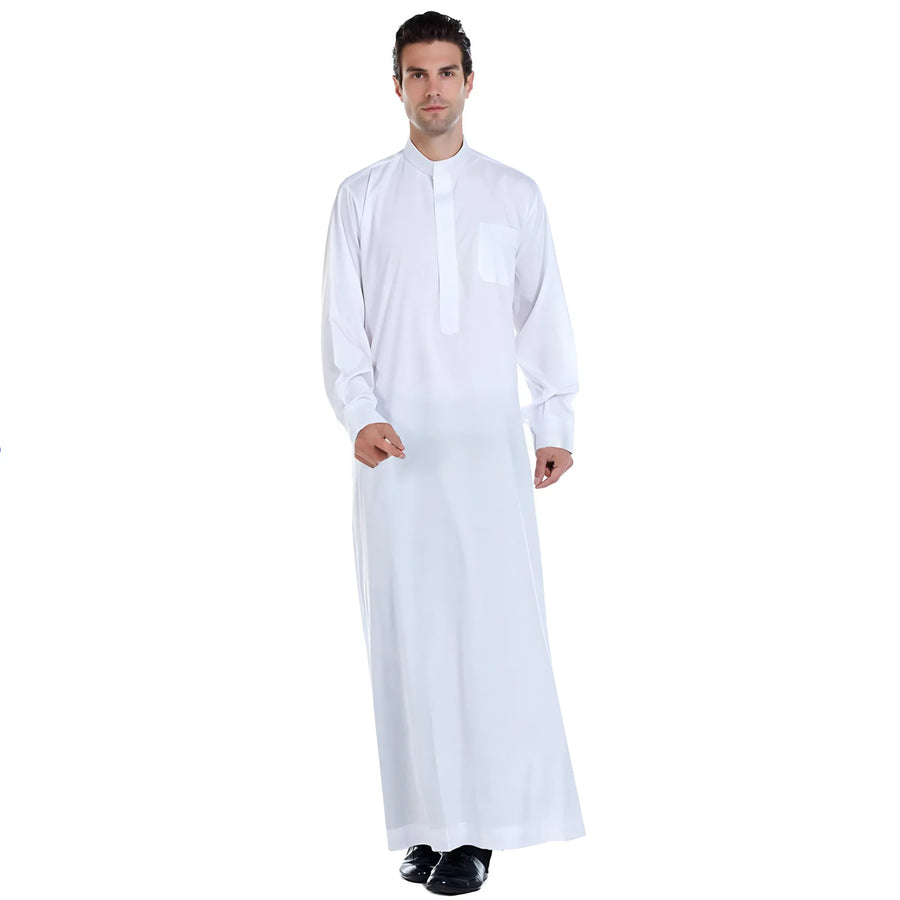 The Qatari Majlis – Men's Collared Long Robe with Pocket