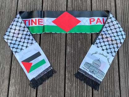 xvggdg   14*130cm   Palestine flag Custom Scarf palestine national day Scarf Printing Satin Palestinian Scarf