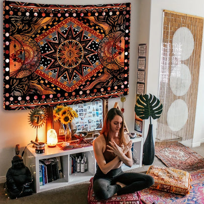 The Boho Sun – Retro Ethnic Totem Tapestry Wall Decor