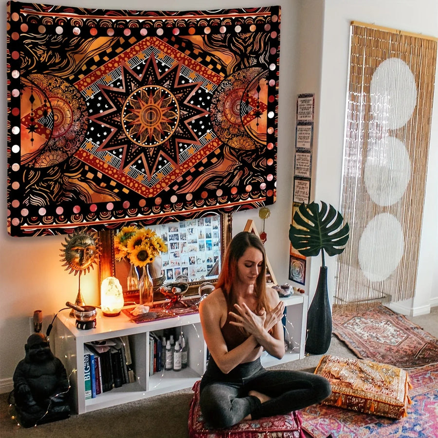 The Boho Sun – Retro Ethnic Totem Tapestry Wall Decor