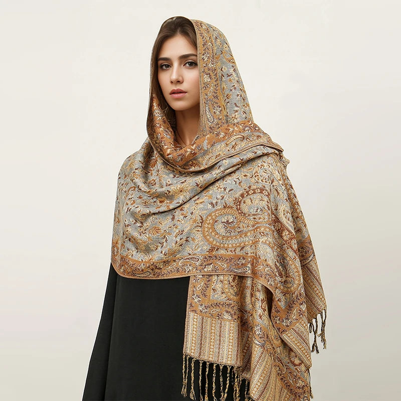 The Pashmina Veil – Long Cashmere Hijab Shawl for the Muslim Woman