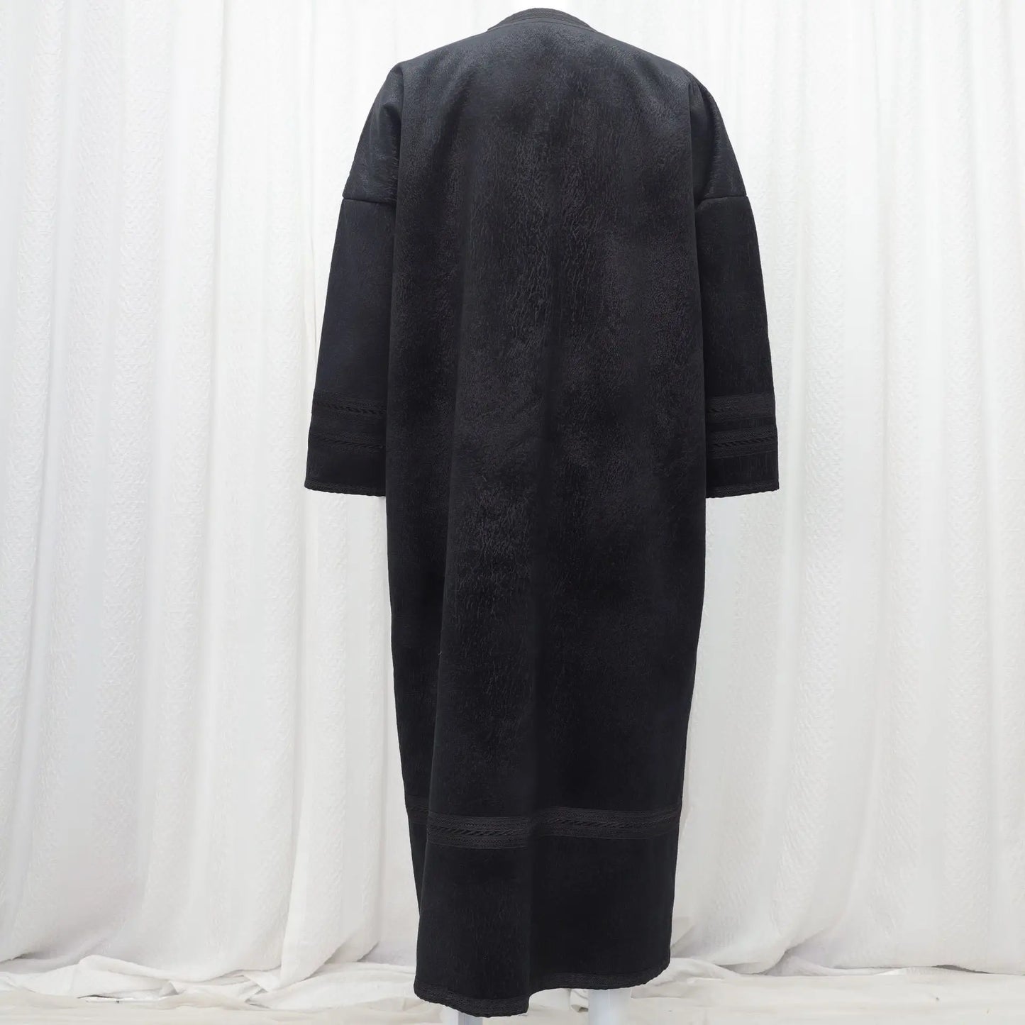 Wholesale Men's Scalp Abaya Men Winter Fur Thicken Suede Men's Robe Cardigan Bisht Muslim Coat Fleece Warm Islam Clothing