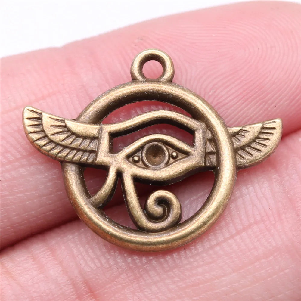 Egyptian Charm Set – 10-Piece Pyramid, Eye of Horus, Anubis & Bastet for Jewelry Making